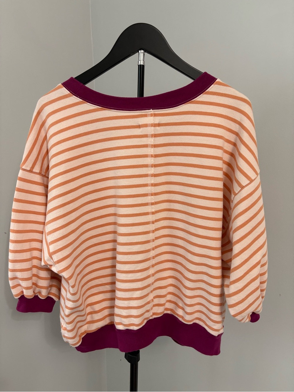 Pilcro Anthropologie Striped Pullover Sweatshirt Medium Slouchy Boho Casual - Picture 3 of 9